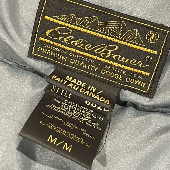 Men’s Medium Red Eddie Bauer Goose Down Made in Canada Artic Winter Parka Jacket - Picture 9 of 10